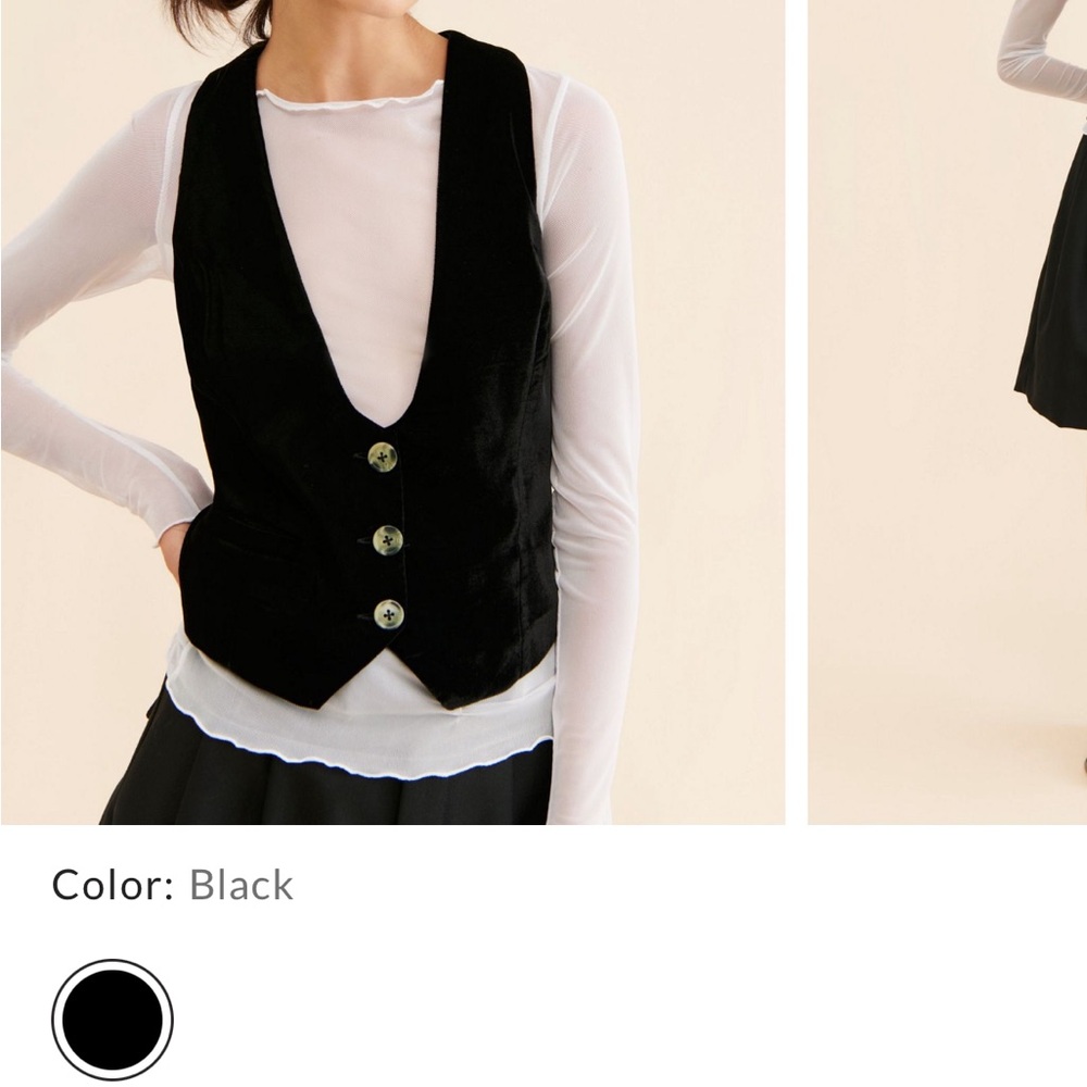 Free People BlackVelvet Vest waistcoat